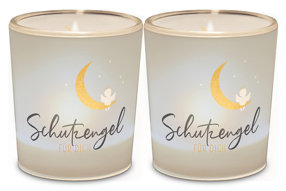 Teelichthalter/Windlicht "Schutzengel" - Mond